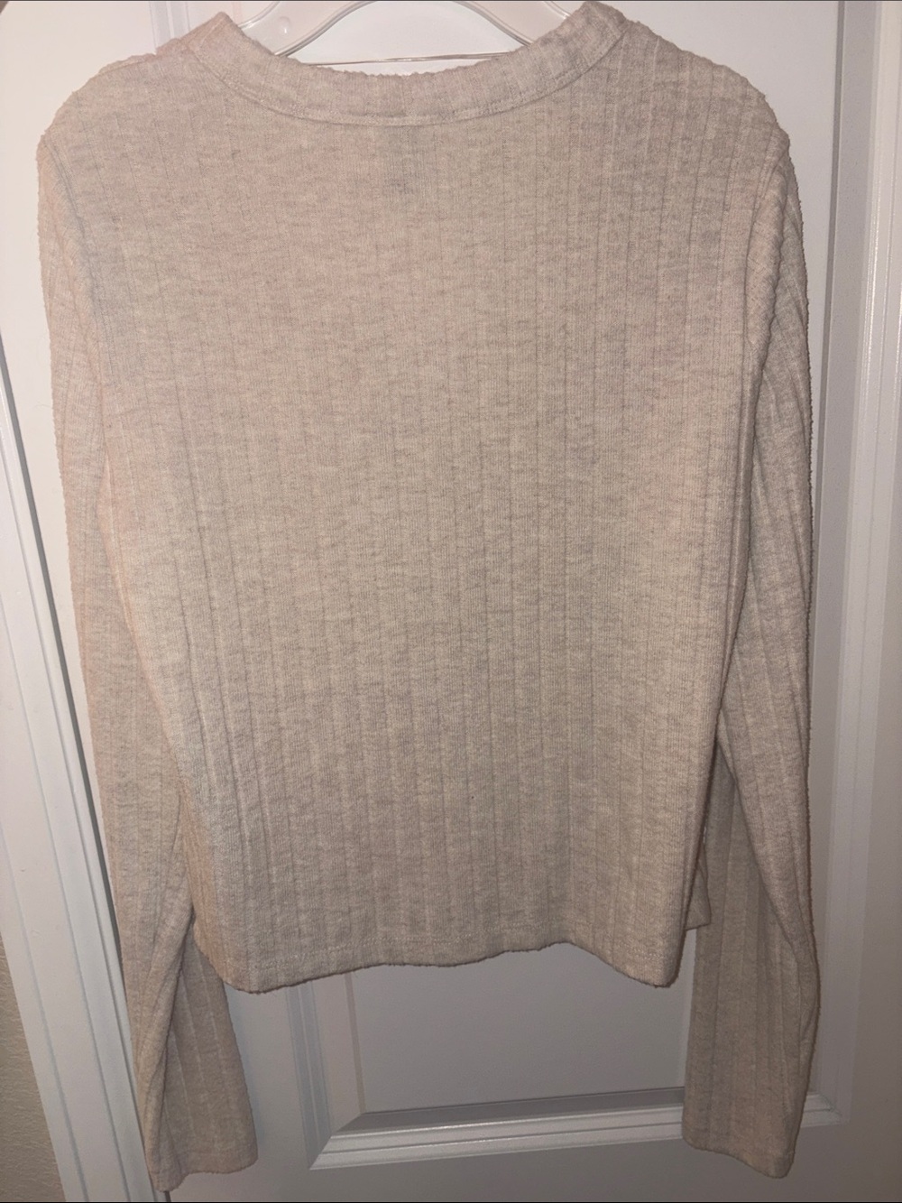 Target Beige Ribbed V-Neck Button Cardigan - Picture 5 of 5